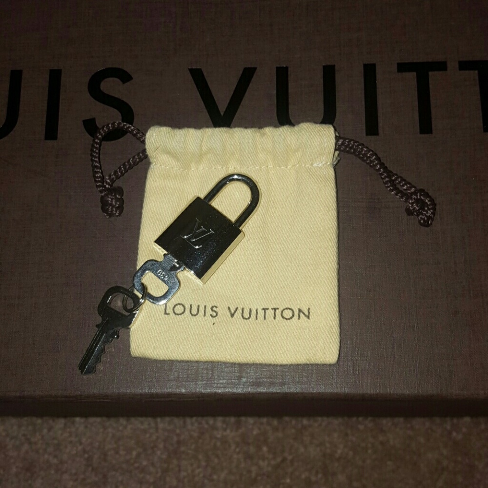 Louis Vuitton Black and Cream Bag with Lock
